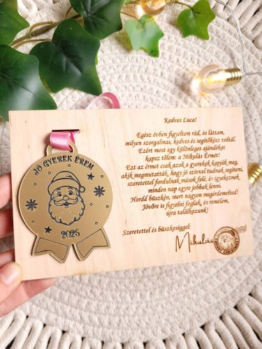 Levél a Mikulástól – Jó gyerek éremmel