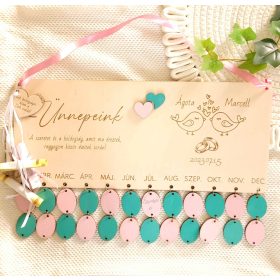 Öröknaptár - nászajándék - festett bilétákkal