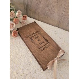 Pénzátadó - levél minta - sötét dió szín