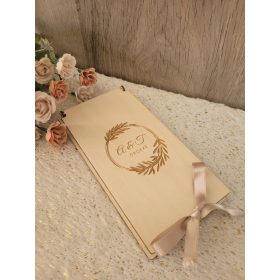 Pénzátadó - monogram - levél minta - natúr